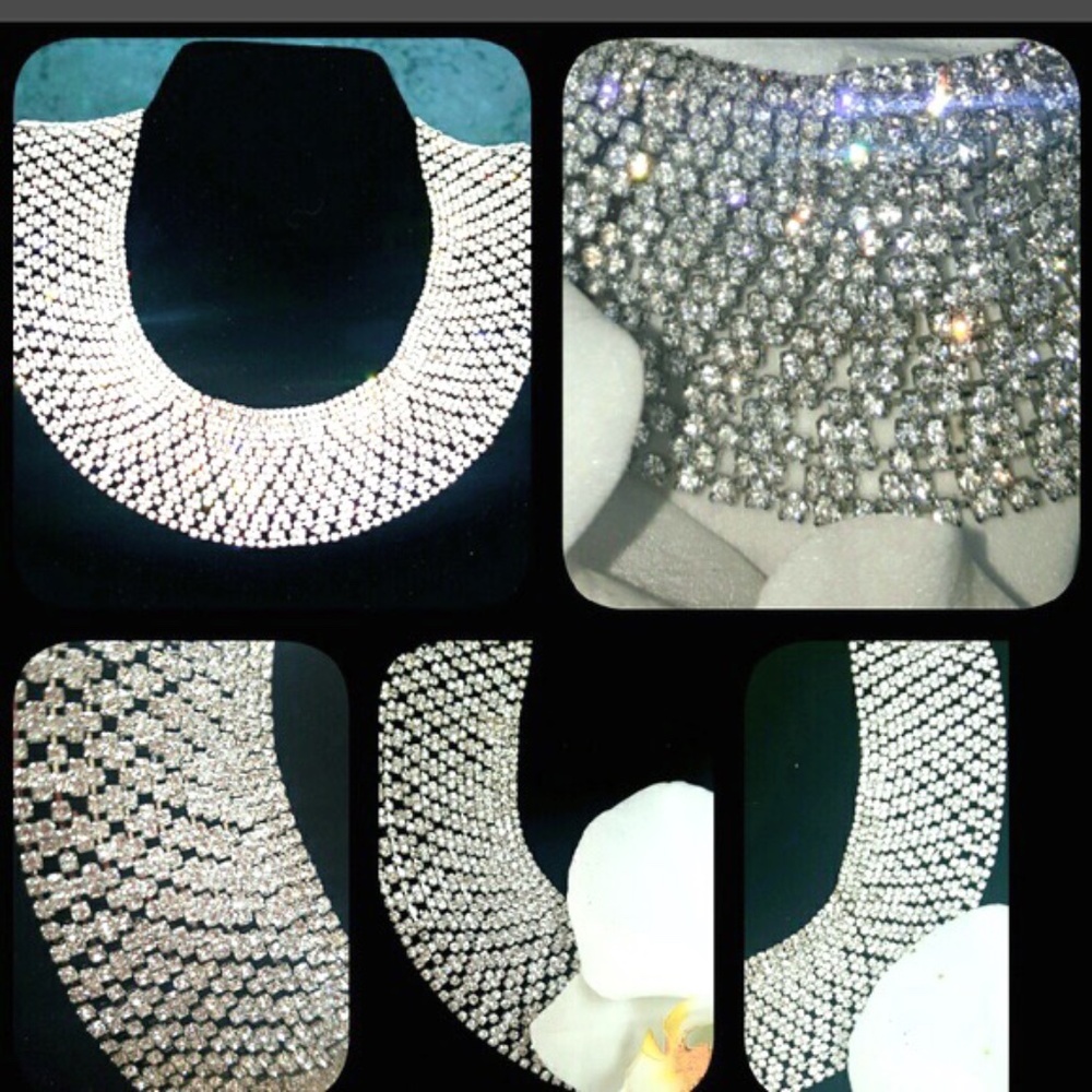 ON SALE NOW Wedding Crystal Rhinestone CZ Necklace Handset